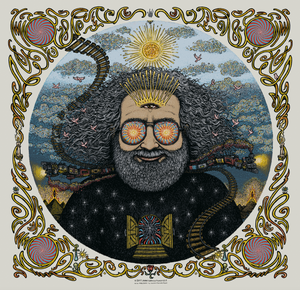 Jerry Garcia Bicycle Day Print - Ivory