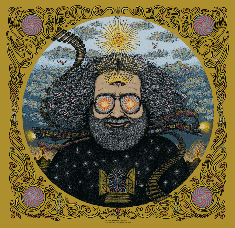 Jerry Garcia Bicycle Day Print- Gold