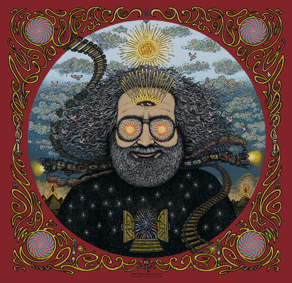 Jerry Garcia Bicycle Day Print - Red