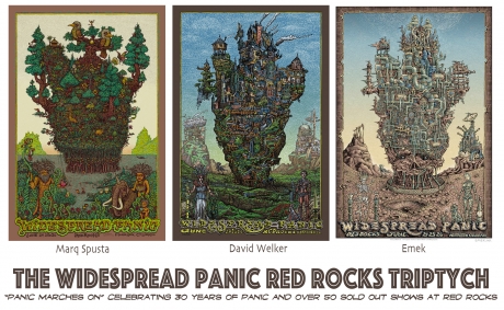 Panic Red Rocks Triptych.